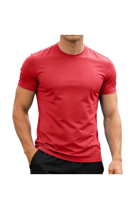 Cotton T Shirts for Men Loose Fit Comfortable Loose Fit Crewneck Streetwear Tee Tops Summer Classic Athletic Running Tee,S