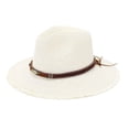 thumbnail image 1 of FUZHIQ Cowboy Straw Hat for Men Women Frayed Brim Woven Fedora Sun Hat Vintage Summer Cap for Outdoor Beach Vacation Travel,One Size, 1 of 3