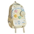 thumbnail image 1 of FUZHIQ Cute Cartoon School Bag for Ages 3-9 Grade Plush Star Decor Detachable Mini Pouch Casual Student Daily Backpack, Yellow, 1 of 5