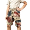 thumbnail image 1 of FUZHIQ Distressed Ripped Boy's Cargo Shorts 250th Anniversary Vintage Tactical Summer Shorts with Pockets,13-14 Years, 1 of 6