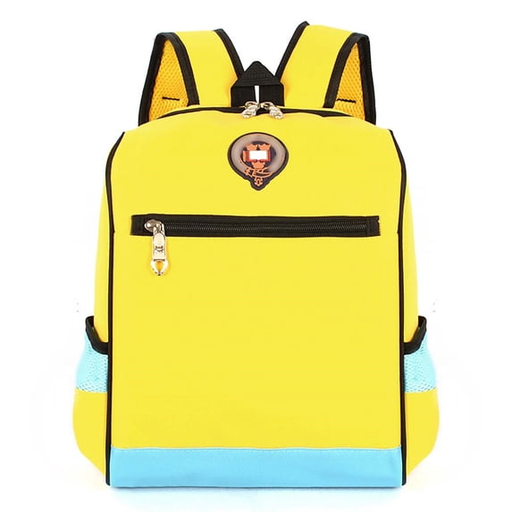 FUZHIQ Elementary School Backpack Bright Tone Side Storage Pockets Adjustable Straps Lightweight Bookbag for 2nd 3rd 4th 5th Grade Back to School, Yellow