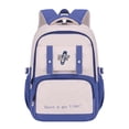 thumbnail image 1 of FUZHIQ Embroidery Letter School Backpack for 3rd 4th 5th 6th Grade Double Front Snap Straps Breathable Straps Bookbag, Blue, 1 of 5