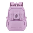 thumbnail image 1 of FUZHIQ Embroidery Letter School Backpack for 3rd 4th 5th 6th Grade Double Front Snap Straps Breathable Straps Bookbag, Purple, 1 of 4
