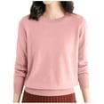 thumbnail image 1 of FUZHIQ Fall Sweaters for Women Long Sleeve Crewneck Tops Solid Color Casual Blouses Lightweight Soft Pullover Sweaters, 1 of 2