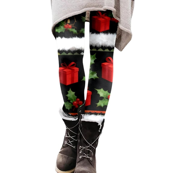 FUZHIQ Lined Leggings Women Fall Winter Thermal Warm Elastic High Waisted Tummy Control Workout Yoga Pants