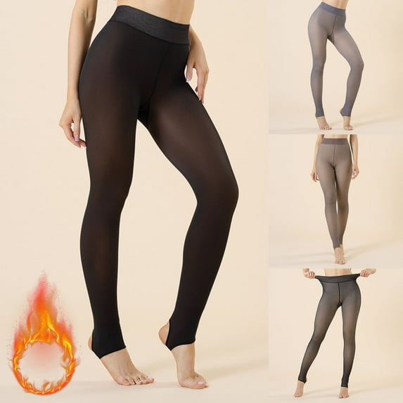 FUZHIQ Lined Leggings Women Plus Size Womens Yoga Legging Ankle High Waist Tummy Control Cozy Warm Pants