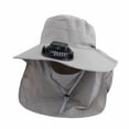 thumbnail image 1 of FUZHIQ Full Coverage Solar Fan Hat with Face Mask & Neck Flap, Wide Brim Rechargeable UV Protection Cooling Hat for Fishing Farming Cycling,B, 1 of 6