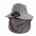 thumbnail image 1 of FUZHIQ Full Coverage Solar Fan Hat with Face Mask & Neck Flap, Wide Brim Rechargeable UV Protection Cooling Hat for Fishing Farming Cycling,B, 1 of 8