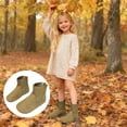 thumbnail image 1 of FUZHIQ Girls Ankle Boots Low Block Heel Glitter Bowknot Zipper Booties Little Kid Big Kids Fall Winter Dress Booties Shoes Khaki for 2.5-3 Years, 1 of 8