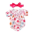 thumbnail image 1 of FUZHIQ Girls Jumpsuit With Headband Short Sleeve Floral Prints Romper Bodysuits Headbands Set Onesies Newborn Girl Outfit Clothes, 1 of 6