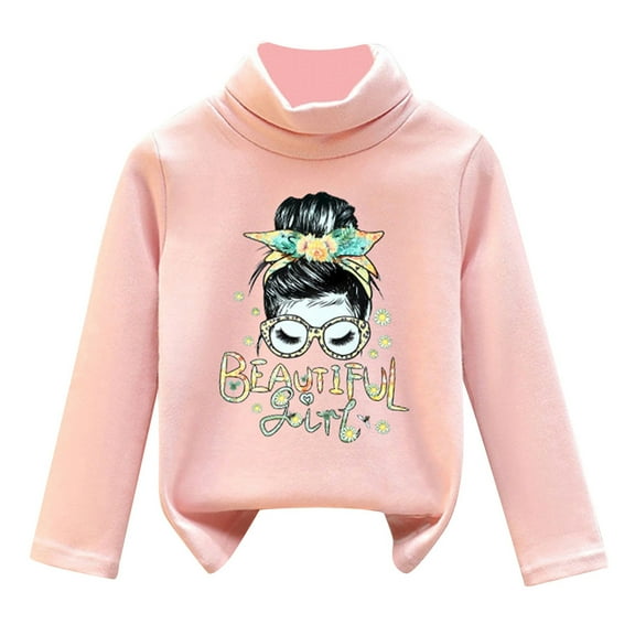 FUZHIQ Girls Long Sleeve Dot Kids Baby Boys Girls Shirts High Collar Soft Tops T Shirt Unisex Pullover Sweatshirt for 3-4 Years