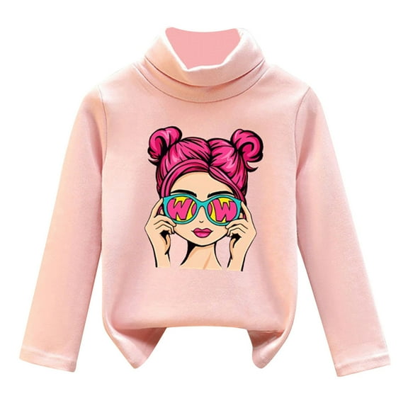 FUZHIQ Girls Long Sleeve Dot Kids Baby Boys Girls Shirts High Collar Soft Tops T Shirt Unisex Pullover Sweatshirt for 3-4 Years