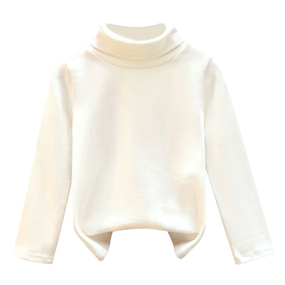 FUZHIQ Girls Long Sleeve Dot Kids Baby Boys Girls Shirts High Collar Soft Tops T Shirt Unisex Pullover Sweatshirt for 5-6 Years