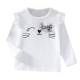thumbnail image 1 of FUZHIQ Girls Long Sleeve Shirts Dinosaur Toddler Soft Crewneck Tee Tops Girls Comfort Basic Print Long Sleeve T Shirt Blouse White,2-3 Years, 1 of 4