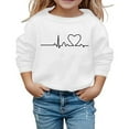 thumbnail image 1 of FUZHIQ Girls Long Sleeve T-Shirts Kids Graphic Print Round Neck T Shirt Comfortable Casual Everyday Wear Soft Tee for Boys And Girls Ages 3 10 for Spring Summer Fall White,8-9 Years, 1 of 3