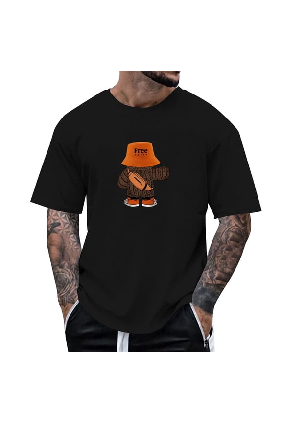 Graphic T Shirts for Men Green Lightweight Breathable Crew Neck Going Out Tees Clothes Short Sleeve Performance Tee for Gym Tennis,S