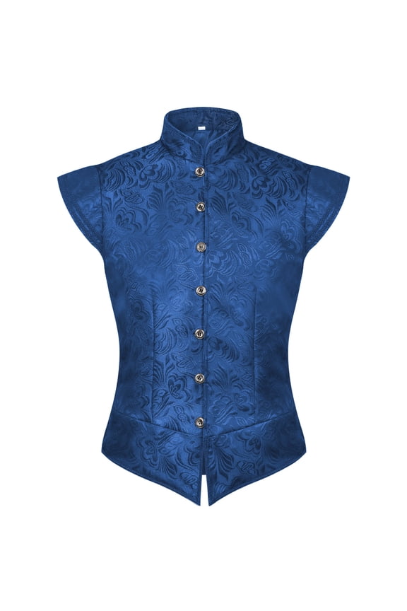 Halloween Cos Men's Renaissance Pirate Vest Gothic Steampunk Waistcoat Tudors Jerkin Vest