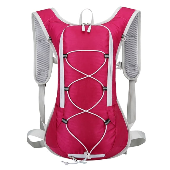 FUZHIQ Hiking Backpack for Men Women Lightweight Breathable Cycling Water Pack with Bungee System for Running Hiking Cycling Outdoor Sports, Hot Pink