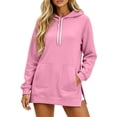 thumbnail image 1 of FUZHIQ Hoodie Dress for Women â Trendy Pullover Long Oversized Sweatshirt Dresses for Women 2026 with Pockets, Split Hem, 1 of 5