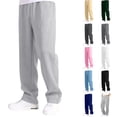 thumbnail image 1 of FUZHIQ Kids Drawstring Sweatpants Loose Fit Elastic Waist Wide Leg Casual Long Trousers for Boys Girls Everyday Wear, 1 of 6