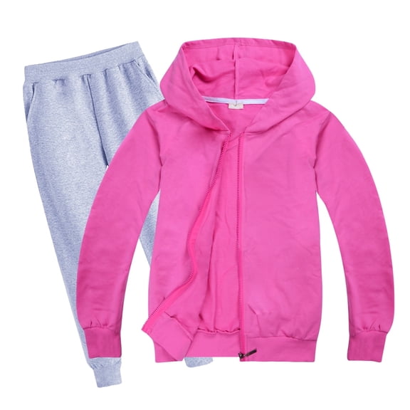 FUZHIQ Kids Tracksuit Girls Children Kids Winter Flannel Tops Pants Clothes Hooded Sweatshirt and Sports Pants Fall Winter Little Boys Winter Outfit