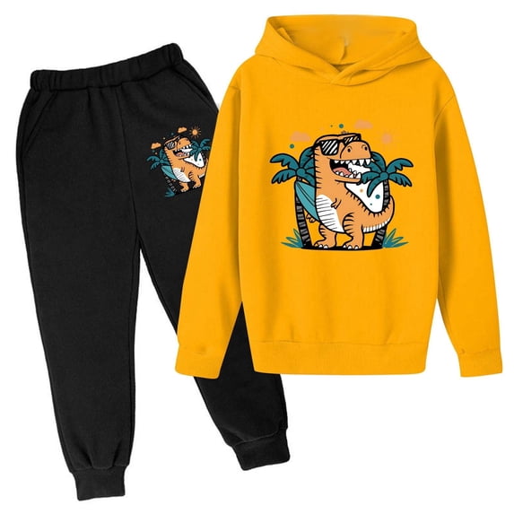 FUZHIQ Kids Tracksuit Set Kids Toddler Pajamas Boys Girls Pajama Set Patchwork Sweatshirt Pullover Tops Casual Pocket Pants Fall Winter Hoodie and Sweatpants Suit