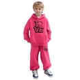 thumbnail image 1 of FUZHIQ Kids Tracksuit Shorts Kids Hoodie and Sweatpants Set Patchwork Thermal Hoodie and Sweatpants Fall Winter Little Boys Winter Outfit, 1 of 5