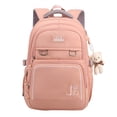 thumbnail image 1 of FUZHIQ Large Capacity School Backpack for 6th 7th 8th 9th Grade, Multi Compartment Bookbag with Plush Bear Pendant & Reinforced Straps, Middle School Back to School Bag, Pink, 1 of 3