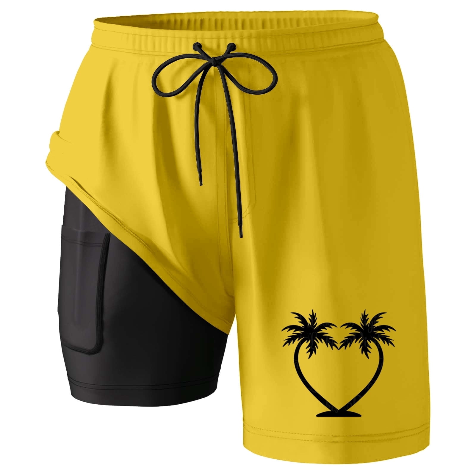 FUZHIQ Men Swim Shorts 7 Inch Fashion Funny/novelty Print Quick-Dry Vacation Beach Shorts with Soft Mesh Lining Upf 50+ Sun Protection Summer Swimwear,XXXXXL