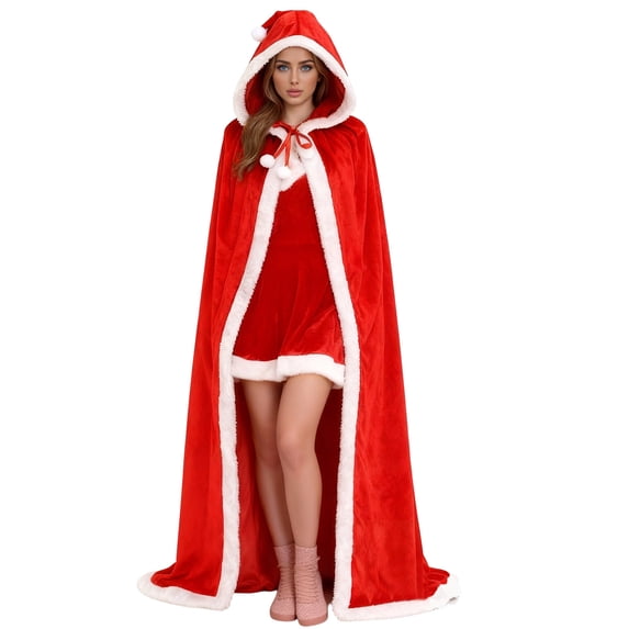 FUZHIQ Men Women Poncho Cloak for Adult Christmas Party Outfits