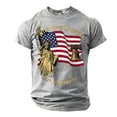 thumbnail image 1 of FUZHIQ Men's 250th Anniversary Famous Architecture Print T-Shirt 1776-2026 American Flag Print Short Sleeve Crew Neck Casual Independence Day Tee,S, 1 of 6