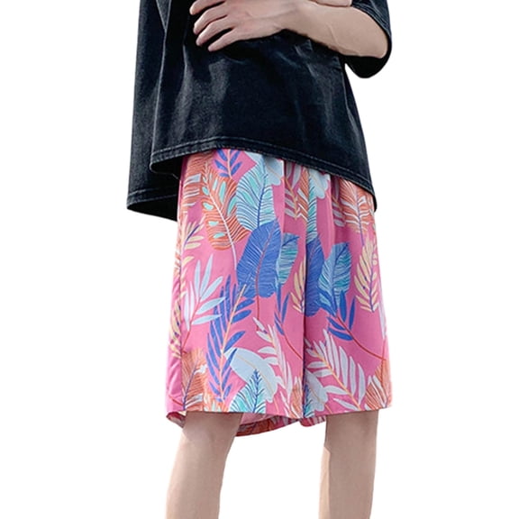FUZHIQ Men's Big and Tall Swim Trunks 5x Breathable Palm Tree Print Quick-Dry Vacation Beach Shorts with Pockets Upf 50+ Sun Protection Mens Summer Clothes,XXXXL