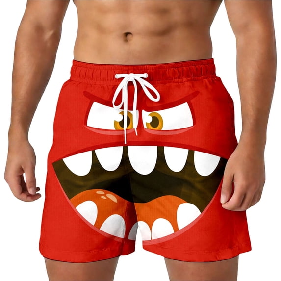 FUZHIQ Men's Big and Tall Swim Trunks Retro Athletic Hawaiian Print Quick Dry Spring Break Swim Trunks with Pockets Upf 50+ Sun Protection Beach Wear,XXXXL