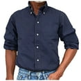 thumbnail image 1 of FUZHIQ Men's Casual Button Down Shirt Solid Slim Fit Long Sleeve Untucked Shirt Denim Casual Business Formal Dress Shirt, 1 of 6