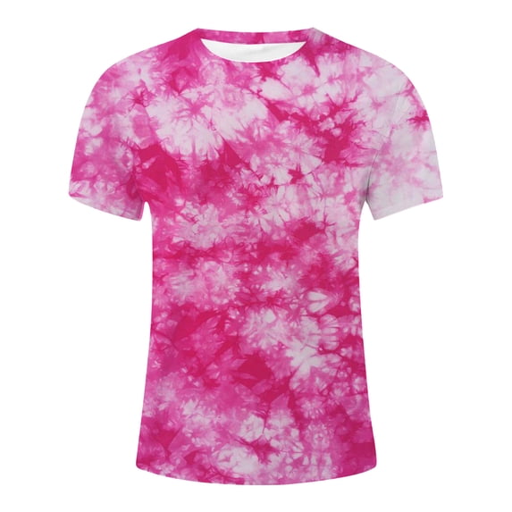 FUZHIQ Men's Cloud Tie Dye T-Shirt Loose Fit Short Sleeve Crew Neck Tee Summer Lightweight Soft Casual Tops Daily Vacation Streetwear Tees for Men,M