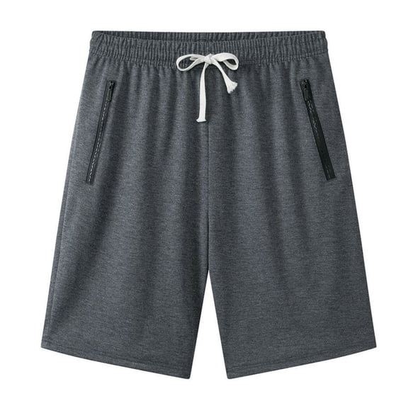 FUZHIQ Men's Linen Casual Shorts Elastic Waist Solid Swim Shorts Loose Walking Summer Shorts Knee Length Cargo Pants,XXL