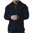 thumbnail image 1 of FUZHIQ Men's Long Sleeve Quarter Zip Polo Shirts Slim Fit Waffle Knit Textured Fabric, Breathable Soft Multi Colors for Fall Winter Casual Daily Work Wear,XXXL, 1 of 6