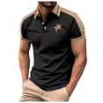 thumbnail image 1 of FUZHIQ Men's Polo Shirts Short Sleeve Color Block Horse Embroidery Casual Golf Polo Breathable Lightweight Business Daily Wear Fashion Collared Tops,XL, 1 of 6