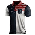 thumbnail image 1 of FUZHIQ Men's Polo Shirts Short Sleeve Flag Print Color Block Casual Golf Polo Breathable Patriotic Holiday Daily Wear Fashion Collared Shirt,S, 1 of 5