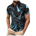 thumbnail image 1 of FUZHIQ Men's Polo Shirts Short Sleeve Gradient Print Rhinestone Detail Casual Golf Polo Breathable Quick Dry Party Daily Wear Fashion Collared Shirt,XXXL, 1 of 5