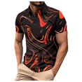 thumbnail image 1 of FUZHIQ Men's Polo Shirts Short Sleeve Gradient Print Rhinestone Detail Casual Golf Polo Breathable Quick Dry Party Daily Wear Fashion Collared Shirt,M, 1 of 5