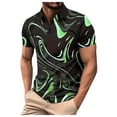 thumbnail image 1 of FUZHIQ Men's Polo Shirts Short Sleeve Gradient Print Rhinestone Detail Casual Golf Polo Breathable Quick Dry Party Daily Wear Fashion Collared Shirt,XXXL, 1 of 5