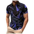 thumbnail image 1 of FUZHIQ Men's Polo Shirts Short Sleeve Gradient Print Rhinestone Detail Casual Golf Polo Breathable Quick Dry Party Daily Wear Fashion Collared Shirt,S, 1 of 5