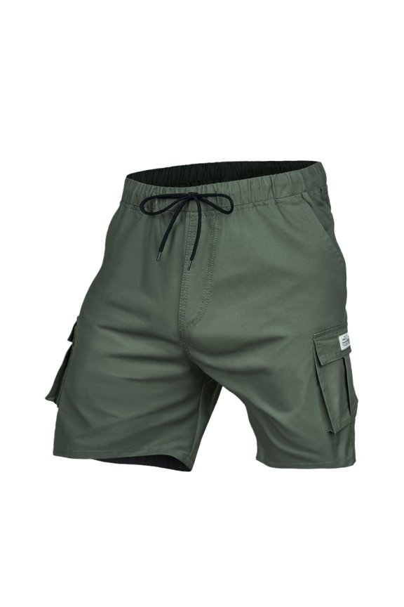 Men's Pull-On Utility Cargo Short Solid Color Fashion Travel Short Pants Breathable Knee Length Shorts 2026 Summer Casual Camouflage Hunting Shorts with Multi Pockets,XXXXL