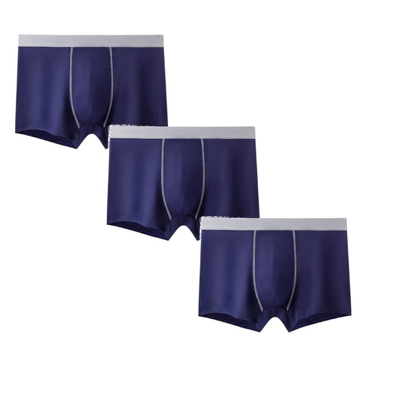 FUZHIQ Men's Seamless Boxer Briefs 3 Pack, Soft Smooth Stretchy Underwear with Non-Binding Wide Waistband for All-Day Comfort Daily Commute,L