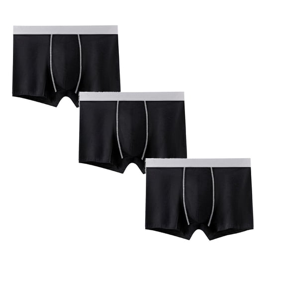 FUZHIQ Men's Seamless Boxer Briefs 3 Pack, Soft Smooth Stretchy Underwear with Non-Binding Wide Waistband for All-Day Comfort Daily Commute,L