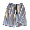 thumbnail image 1 of FUZHIQ Men's Shorts Summer Elastic Waist Solid Cotton Shorts Quick-Dry Lightweight Walking Summer Shorts Solid Splice Pocket,XXXL, 1 of 5