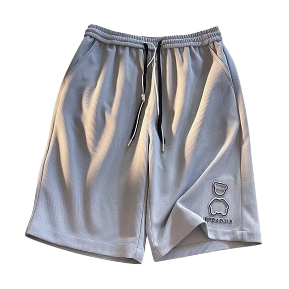 FUZHIQ Men's Shorts Summer Elastic Waist Solid Cotton Shorts Quick-Dry Lightweight Walking Summer Shorts Solid Splice Pocket,XXXL