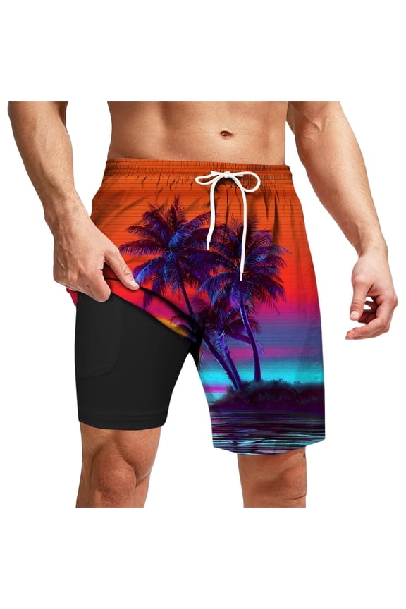Men's Swim Trunks Long Breathable Funny/novelty Print Quick-Dry Spring Break Swim Trunks with Soft Mesh Lining Upf 50+ Sun Protection Swimwear Bathing Suits,XXXXXL