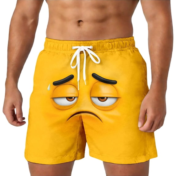 FUZHIQ Men's Swim Trunks Long Lightweight Hawaiian Print Quick-Dry Beach Swimming Shorts with Pockets Anti-Chafe Summer Swimwear,XL